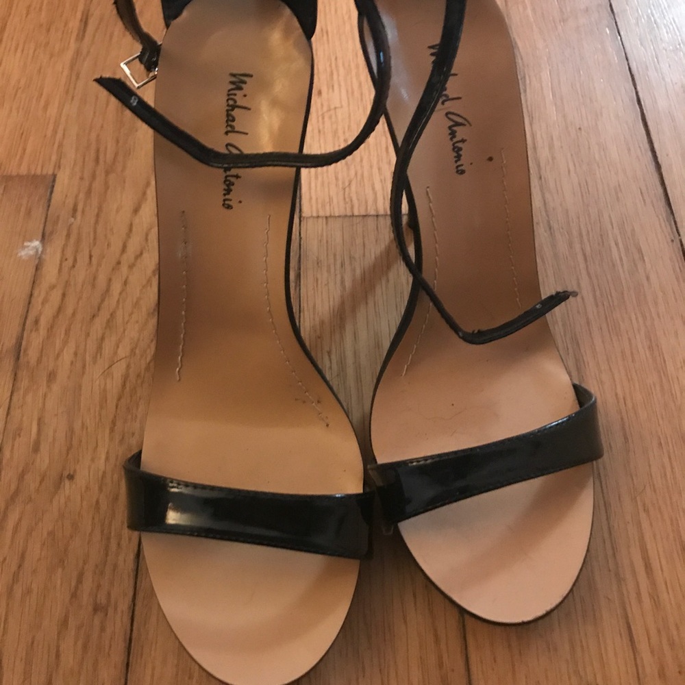 Strappy black heels